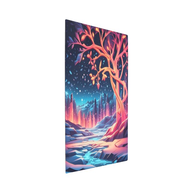 凍ってい冬の不思議の国 メタルプリント (3/4)