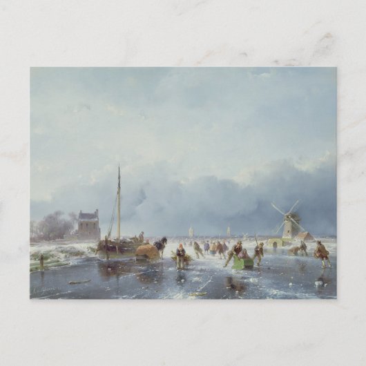 凍ってい冬の光景 ポストカード (正面)