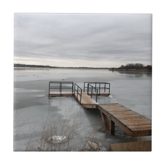 凍ってい波止場湖 タイル (正面)