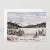 凍ってい湖の風景NLカナダ シーズンポストカード (正面/裏面)