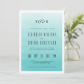 凍ってい湖グラデーション | 結婚式招待状 招待状 (スタンド正面)