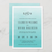 凍ってい湖グラデーション | 結婚式招待状 招待状 (正面/裏面)