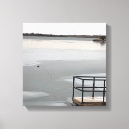 凍ってい湖 キャンバスプリント