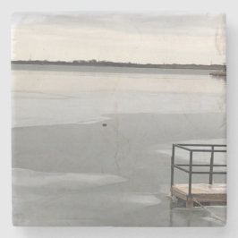 凍ってい湖 ストーンコースター