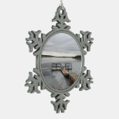 凍ってい湖 スノーフレークピューターオーナメント (左)