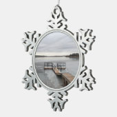 凍ってい湖 スノーフレークピューターオーナメント (右)