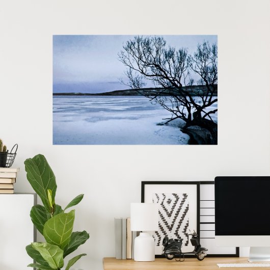 凍ってい湖 ポスター (ホームオフィス)