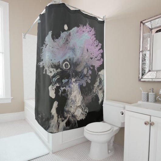 凍ってい絵を描結晶抽象芸術 シャワーカーテン (インサイチュ)