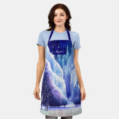 凍ってい自然ブアートルーパープルカスタム エプロン (着用した状態)