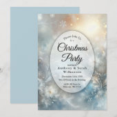 凍ってい花びらのゴールデンウィンタークリスマスパーティー 招待状 (正面/裏面)