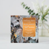 凍ってい葉秋ウィンターカクテルパーティー誕生日 招待状 (スタンド正面)