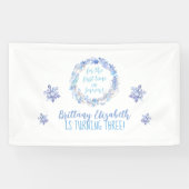 凍ってい誕生日の背景の年齢バナ凍っていー 横断幕 (横)