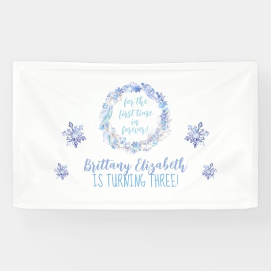 凍ってい誕生日の背景の年齢バナ凍っていー 横断幕 (横)