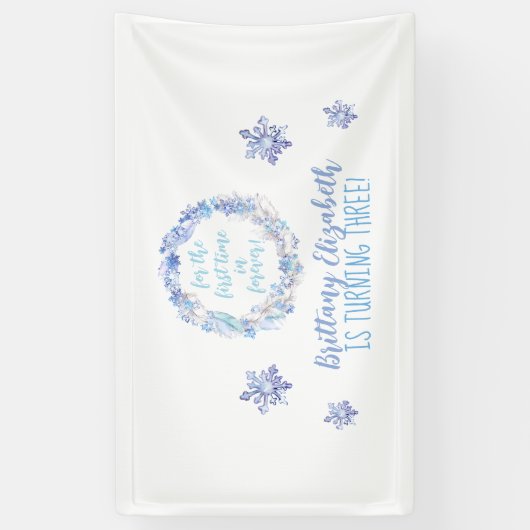 凍ってい誕生日の背景の年齢バナ凍っていー 横断幕 (縦)