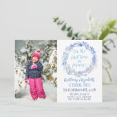 凍ってい誕生日フォト招待状任意の年齢の凍ってい招待状 招待状 (スタンド正面)