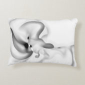 凍ってい:抽象芸術グレー、白、および黒 アクセントクッション (裏面)