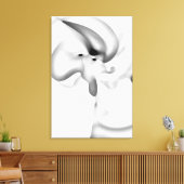 凍ってい:抽象芸術グレー、白、および黒 キャンバスプリント (インサイチュ (リビング))