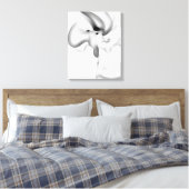 凍ってい:抽象芸術グレー、白、および黒 キャンバスプリント (インサイチュ (寝室))