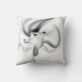 凍ってい:抽象芸術グレー、白、および黒 クッション (裏面)