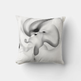 凍ってい:抽象芸術グレー、白、および黒 クッション