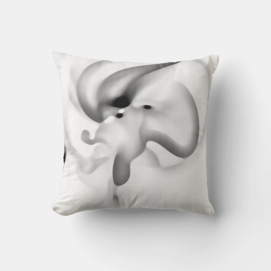 凍ってい:抽象芸術グレー、白、および黒 クッション (正面)