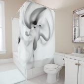 凍ってい:抽象芸術グレー、白、および黒 シャワーカーテン (インサイチュ)