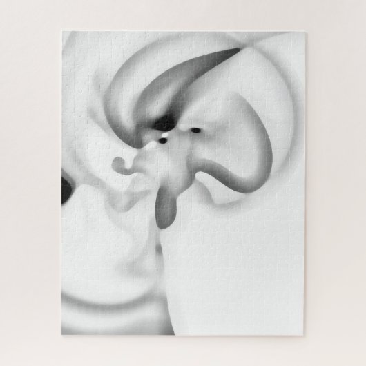 凍ってい:抽象芸術グレー、白、および黒 ジグソーパズル (縦)