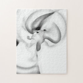 凍ってい:抽象芸術グレー、白、および黒 ジグソーパズル