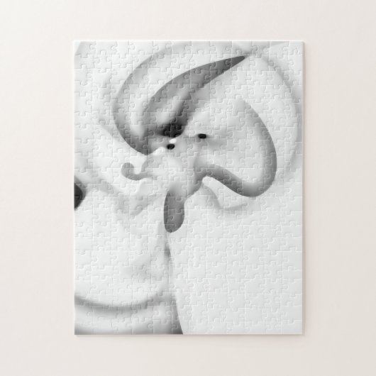 凍ってい:抽象芸術グレー、白、および黒 ジグソーパズル (縦)