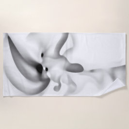 凍ってい:抽象芸術グレー、白、および黒 ビーチタオル