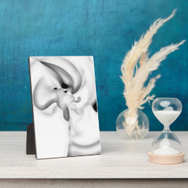 凍ってい:抽象芸術グレー、白、および黒 フォトプラーク