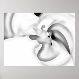 凍ってい:抽象芸術グレー、白、および黒 ポスター