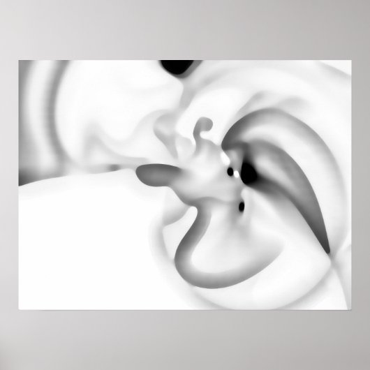 凍ってい:抽象芸術グレー、白、および黒 ポスター (正面)