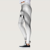 凍ってい:抽象芸術グレー、白、および黒 レギンス (左)