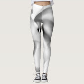 凍ってい:抽象芸術グレー、白、および黒 レギンス (正面)