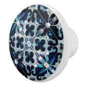 凍ってい-blueティール(緑がかった色)ホワイト冬と真珠インスパイア類 セラミックノブ (右)