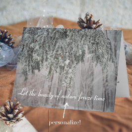 凍てついた枝と雪に覆われた森 シーズンカード