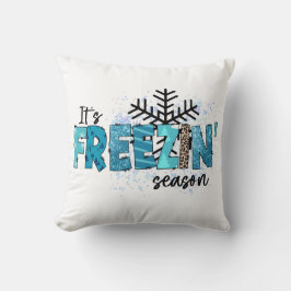 凍てつくような寒い雪の結晶の冬の休日 クッション