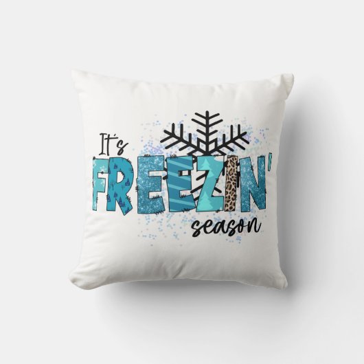 凍てつくような寒い雪の結晶の冬の休日 クッション (正面)