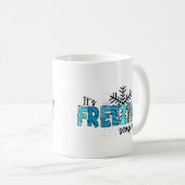 凍てつくような寒い雪の結晶の冬の休日 コーヒーマグカップ (正面右)