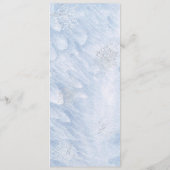 凍てつく冬のシルバー雪の結晶のウェディング メニュー (裏面)