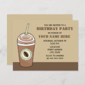 凍らされたコーヒー誕生日のパーティの招待状 招待状 (正面/裏面)
