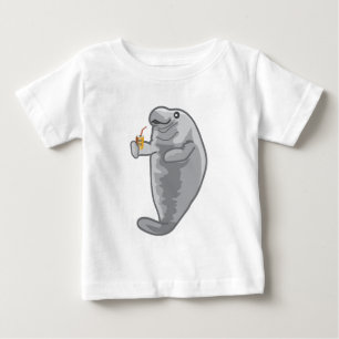 凍らされたマナティー-ちょうど冷え ベビーTシャツ