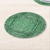 凍らされた緑か正方形のコースターは6の置きました ラウンドペーパーコースター (アングル)