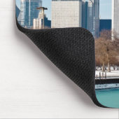 凍結するミシガン湖を渡るシカゴのスカイライン マウスパッド (コーナー)