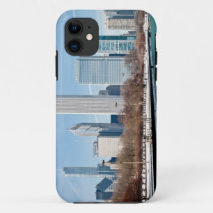 凍結するミシガン湖を渡るシカゴのスカイライン iPhone 11 ケース
