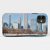 凍結するミシガン湖を渡るシカゴのスカイライン Case-Mate iPhoneケース (裏面(横))