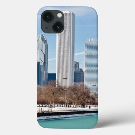凍結するミシガン湖を渡るシカゴのスカイライン Case-Mate iPhoneケース (裏面)