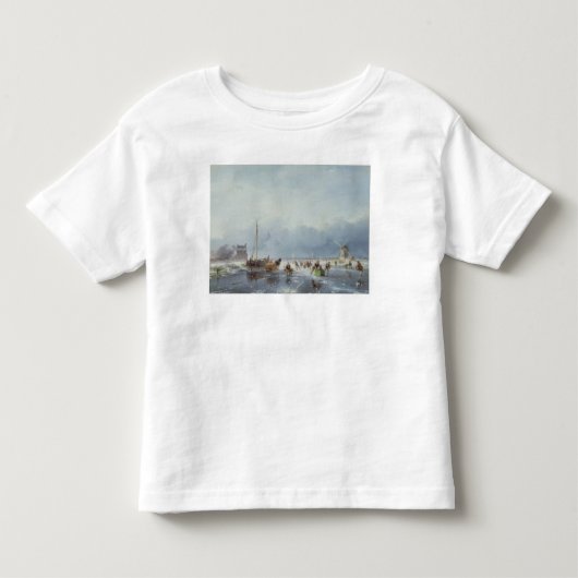 凍結する冬場面 トドラーTシャツ (正面)