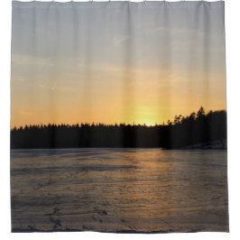 凍結する日没 シャワーカーテン